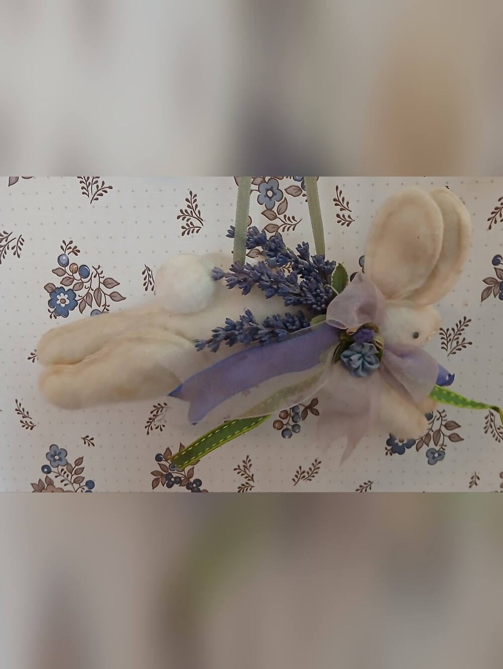 Felt Hanging Bunny Rabbit with Lavendar